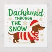 Christmas Dachshund Card/Invitation Kaart (Voorkant)