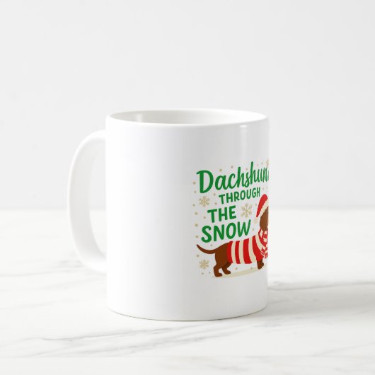Christmas Dachshund Coffee Mug (Devant gauche)