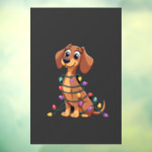 Christmas Dachshund Lights (2) Raamsticker (Vel 3)