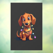 Christmas Dachshund Lights (3) Raamsticker (Vel 3)