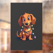 Christmas Dachshund Lights (3) Raamsticker (Vel 2)