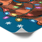 Christmas Dachshund Lights Santa Hat Holiday Dog L Poster (Hoek)