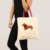  Christmas Dachshund Puppy Tote Gift Bag (Voorkant (product))