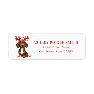 Christmas Dachshund Retourner l'adresse Étiquettes