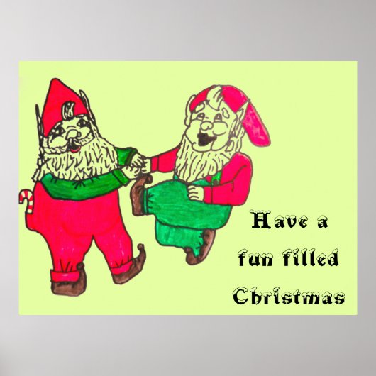 CHRISTMAS DANCING ELVES poster (Voorkant)