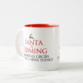 Christmas | De kerstman komt eraan | Grappige mok (Voorkant links)