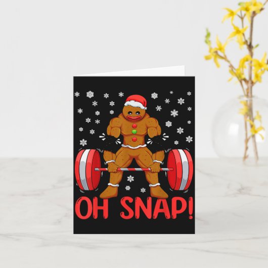 Christmas Deadlifts Workout Oh Snap Gingerbread Ma Kaart (Gele Bloem)
