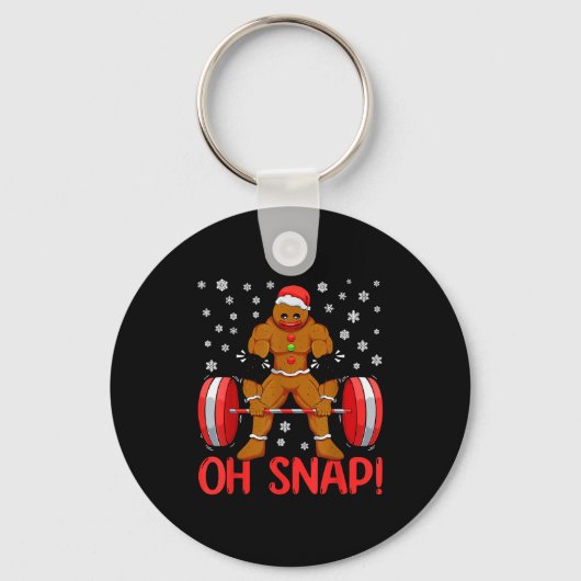 Christmas Deadlifts Workout Oh Snap Gingerbread Ma Sleutelhanger (Voorkant)