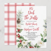 Christmas Deck the Halls Bridal Shower Invitation (Devant / Derrière)