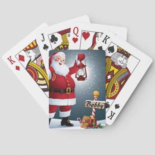 Christmas Deck van kaarten Voeg naam Stocking Stuf (Achterkant)