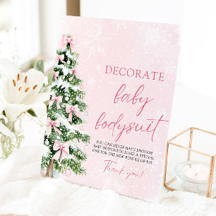 Christmas Decorate Baby Bodysuits Baby shower Game Reclamebord Met Voetstuk