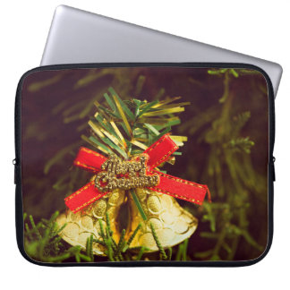 Christmas decoration with Christmas Tree backgroun Laptop Sleeve