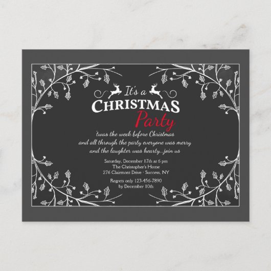 Christmas Deer Carte postale de vacances Invitatio (Devant)