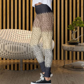 Christmas Deer Embroidery Wool Graphic Stripe Knit Leggings