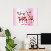 Christmas Deer Holiday Poster (Thuiskantoor)
