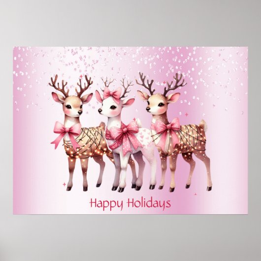 Christmas Deer Holiday Poster (Voorkant)