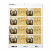 CHRISTMAS DEER MET PIJNCONS CROWN PARCHCHMENT ETIKET (Full Sheet)