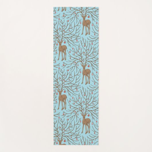 Christmas deer on blue yogamat (Voorkant)
