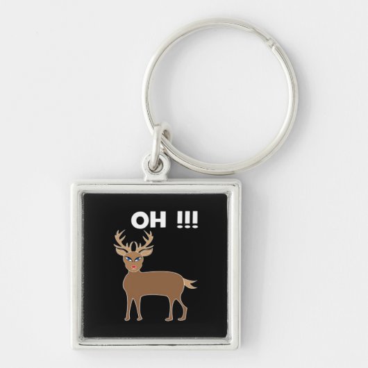 Christmas Deer Season Cute Festive Retro Style  Sleutelhanger (Voorkant)