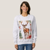Christmas deer sweat-shirt for women trui (Voorkant volledig)