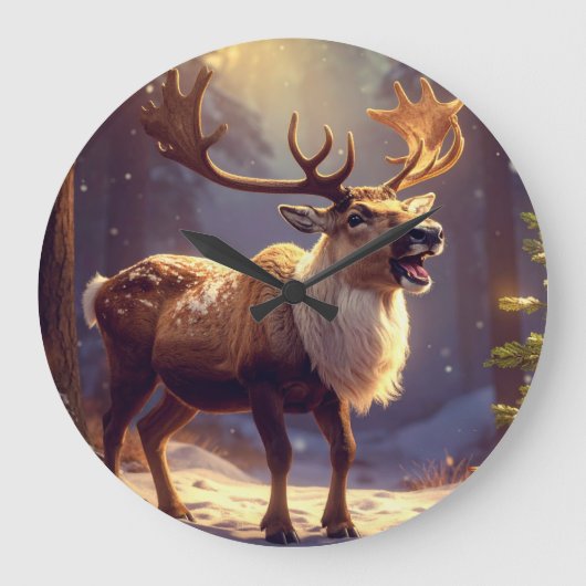 Christmas DEER TO SANTA'S HEART Grote Klok (Voorkant)