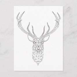 Christmas deer with abstract geometric pattern feestdagenkaart