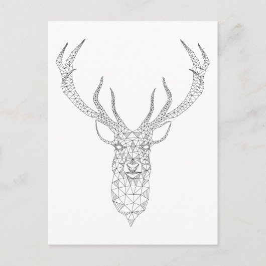 Christmas deer with abstract geometric pattern feestdagenkaart (Voorkant)