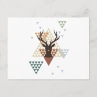Christmas deer with abstract geometric pattern
