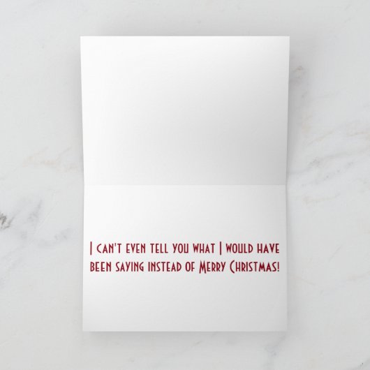 CHRISTMAS DELIMMA VAN TEXTER FEESTDAGEN KAART (Binnen)