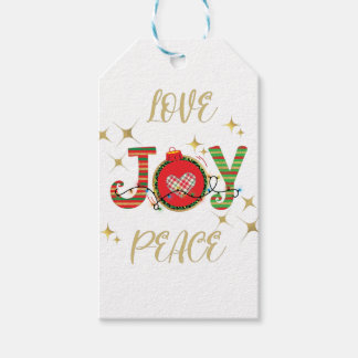 CHRISTMAS DESIGN LIEFT VAN JOY PEACE MET CHRISTMAS CADEAULABEL