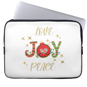 CHRISTMAS DESIGN LIEFT VAN JOY PEACE MET CHRISTMAS LAPTOP SLEEVE