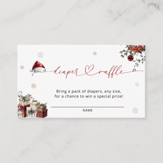 Christmas Diaper Raffle Informatiekaartje (Voorkant)