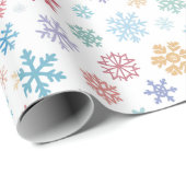Christmas Different Coloured Snowflakes Packaging Cadeaupapier (Rol Hoek)