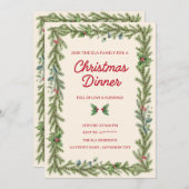 Christmas Dinner Invitation card (Devant / Derrière)