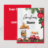 CHRISTMAS Dinner nodig Feestdagenkaart (Voorkant / Achterkant)