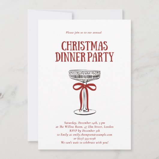 Christmas Dinner Party Invitation (Devant)