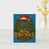 Christmas Disc Golf Merry Discmas  Kaart (Gele Bloem)
