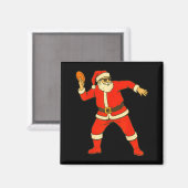Christmas Disc Golf Vintage Funny Santa Xmas  Magneet (Voorkant / Achterkant)