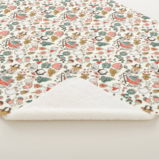 Christmas Ditsy Doodles  Sherpa Deken