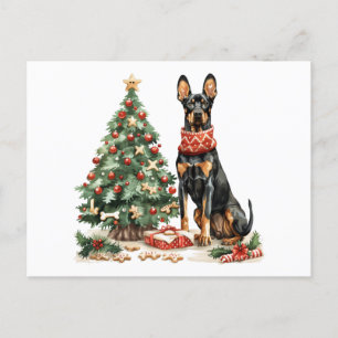 Christmas Dobermann Honden Briefkaart