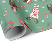 Christmas Dobermann Honden Cadeaupapier (Rol Hoek)