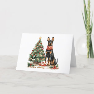 Christmas Dobermann Honden Feestdagen Kaart