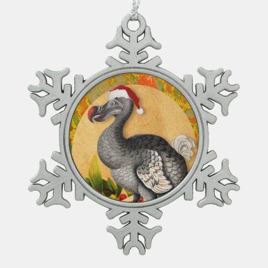 Christmas Dodo Bird Tin Sneeuwvlok Ornament (Voorkant)
