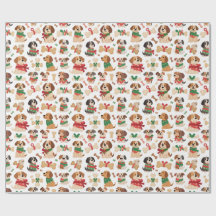 Christmas Dog And Gift Bone Colourful Xmas