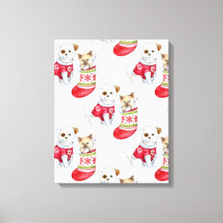Christmas Dog & Cat Canvas Afdruk