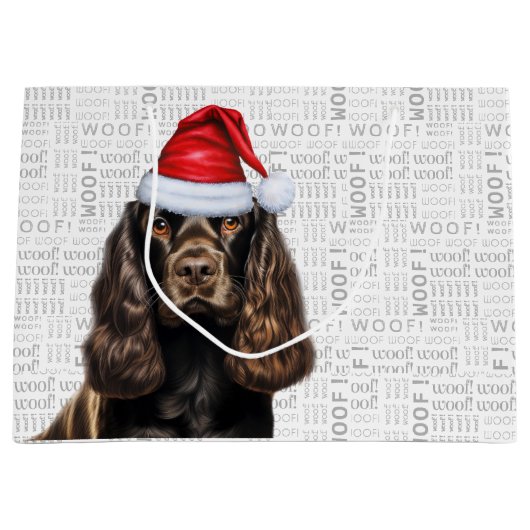 Christmas Dog Chocolate Cocker Spaniel Holiday Groot Cadeauzakje (Voorkant)
