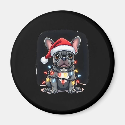 Christmas Dog French Bulldog Xmas Frenchie Men Wom Magneet (Voorkant)