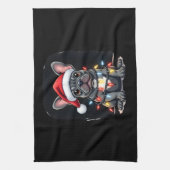 Christmas Dog French Bulldog Xmas Frenchie Men Wom Theedoek (Verticaal)