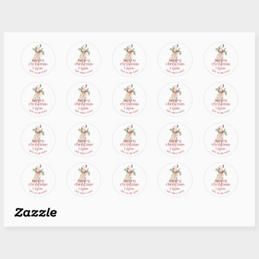 Christmas Dog Merry Christmas Typography Ronde Sticker (Vel)