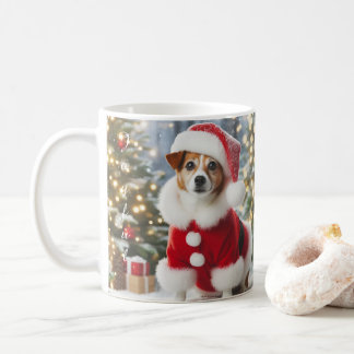 Christmas Dog Mug – Cute Pup with Santa Hat